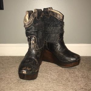 BEDSTU Sweater Wedge Boots